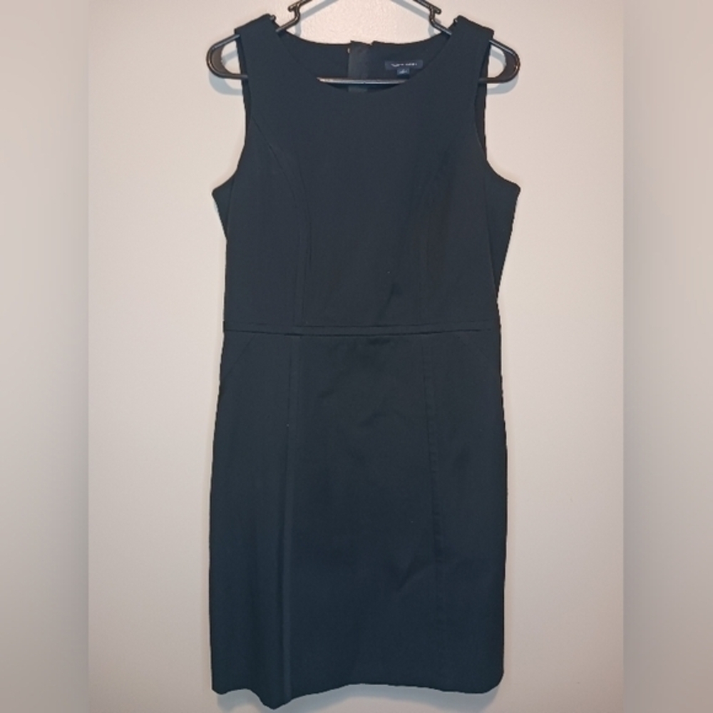 Womens Tommy Hilfiger Black Denim Sleeveless Sheath Dress Black zip back size 10